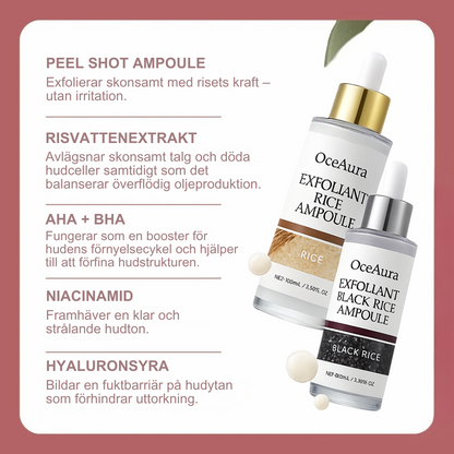 Exfolierande Peel Shot Rice Ampoule Duo – Ungdomlig lyster på bara minuter